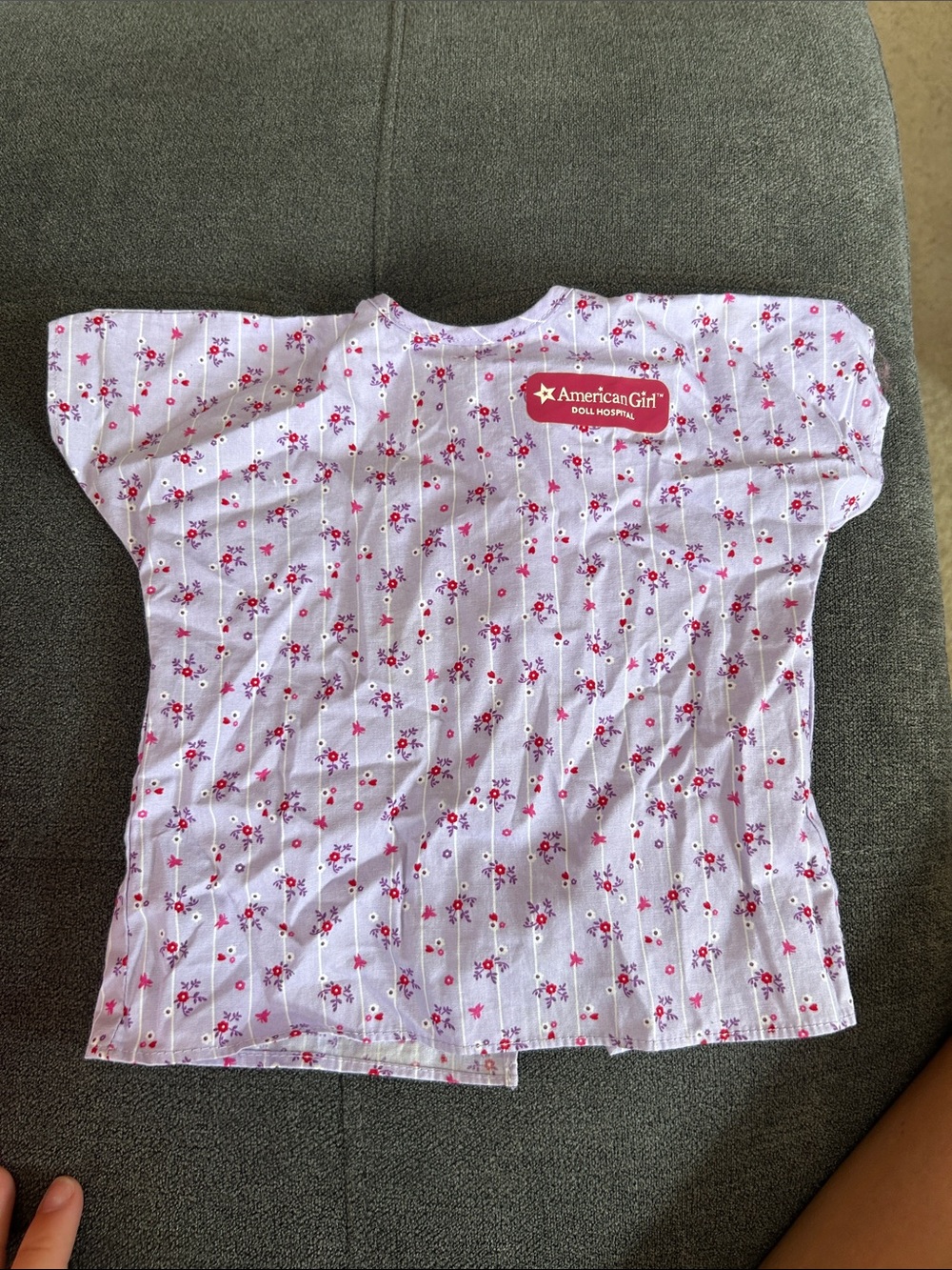 American Girl Pink Lavender Floral Doll Hospital Gown